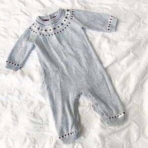 Janie and Jack Fair Isle Sweater Romper 3-6m